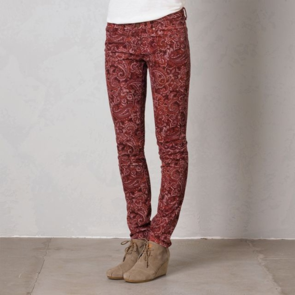 Prana Skinny Corduroy Pants 4 Pink Paisley Trinity